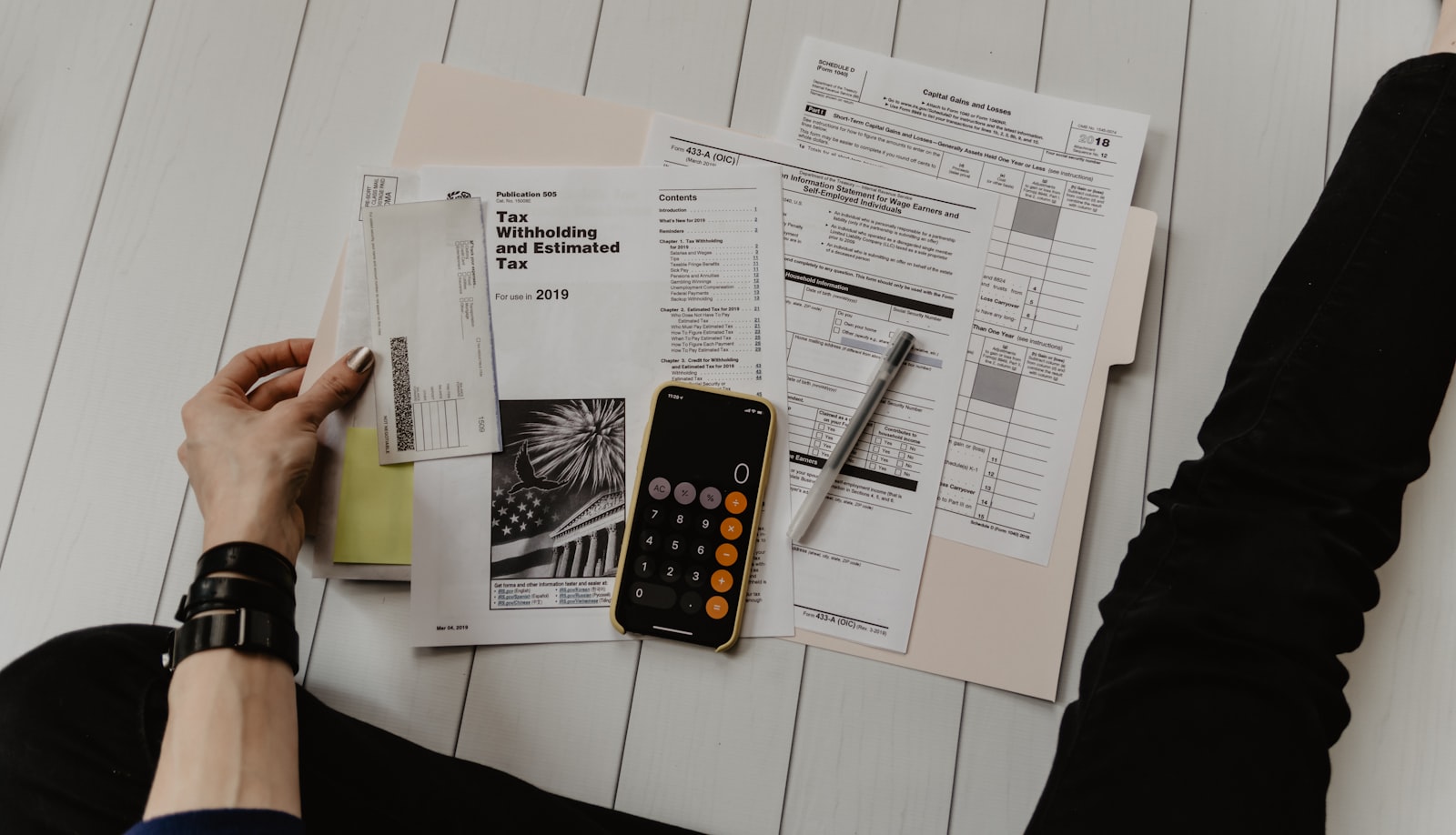 Service contract paperwork on a desk
